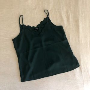 Express Emerald Scalloped Tank Top